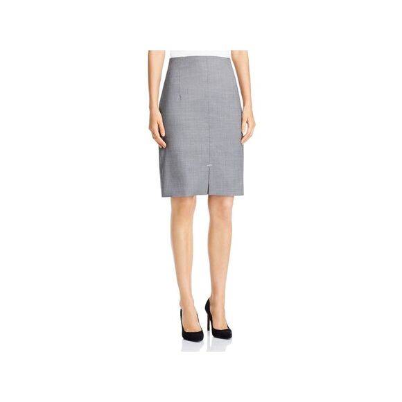 BOSS Dresses & Skirts - BOSS Womens Gray Stretch Lined Above The Knee Wear To Work Pencil Skirt 4